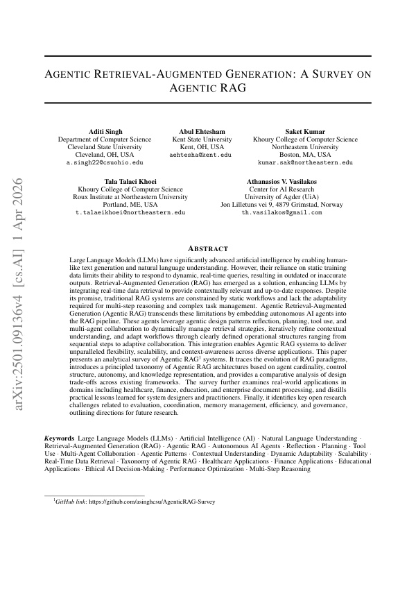 Agentic Retrieval-Augmented Generation: A Survey on Agentic RAG